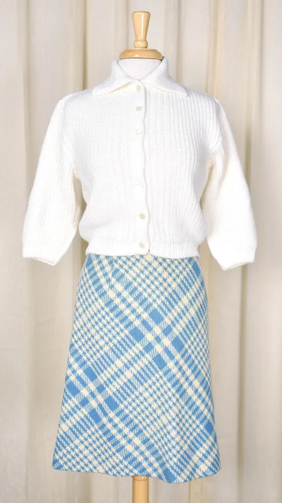 1950s Vintage Off White Cropped Sweater