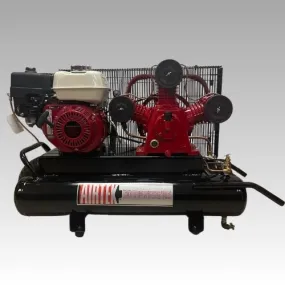 9HP 8 Gallons Twin Two Stage Horizontal Gas Portable Air Compressor