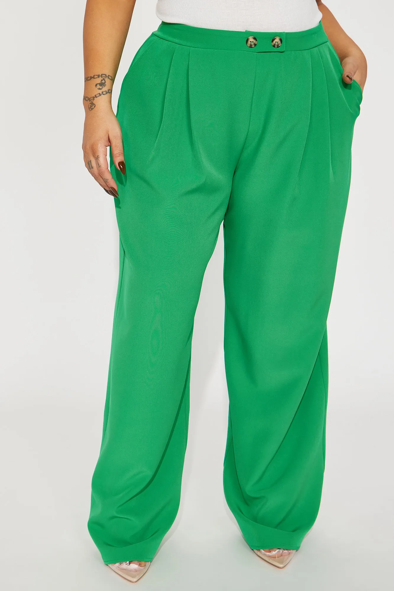 Adore You Wide Leg Pant - Kelly Green