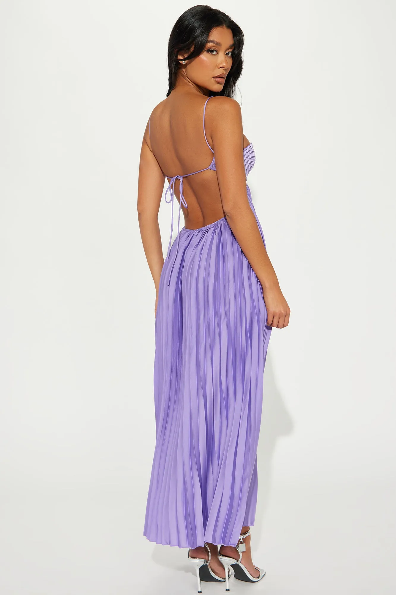 Anastacia Plisse Maxi Dress - Purple
