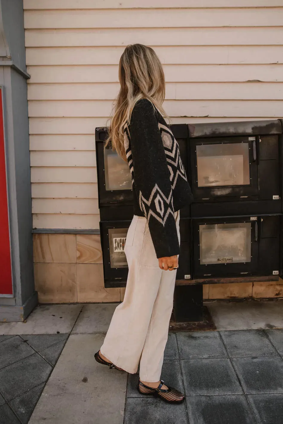 Angelica Geometric Cardigan in Black