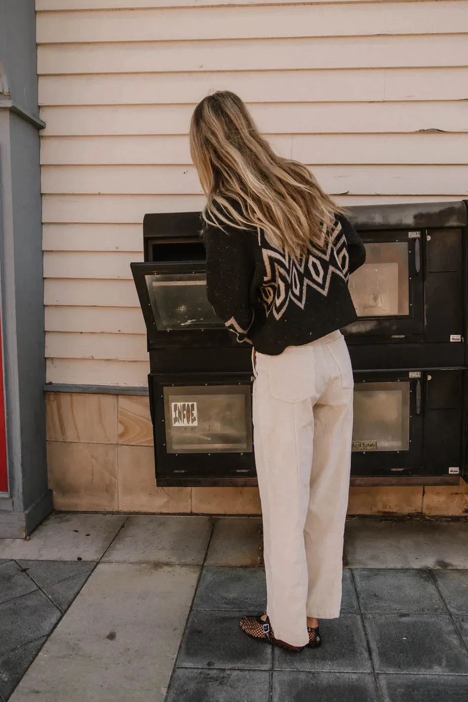 Angelica Geometric Cardigan in Black