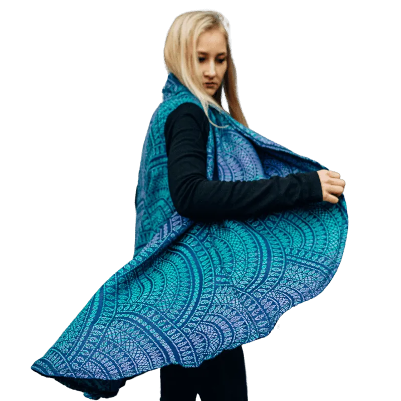 Babywearing Long Cardigan Peacocks Tail Provance by LennyLamb