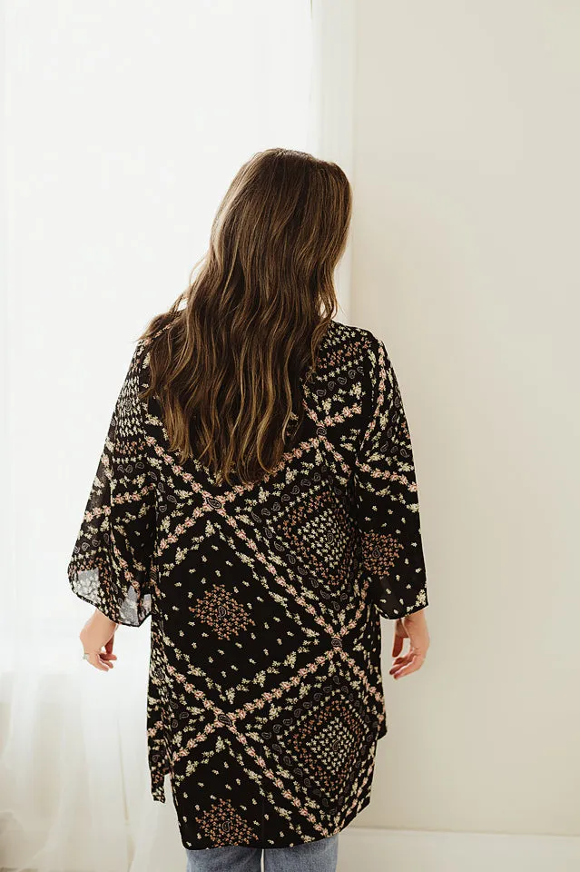 Bandana Print Cardigan