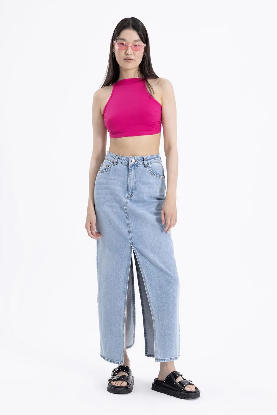 BSL Women Slitted Maxi Denim Skirt - Eastleigh