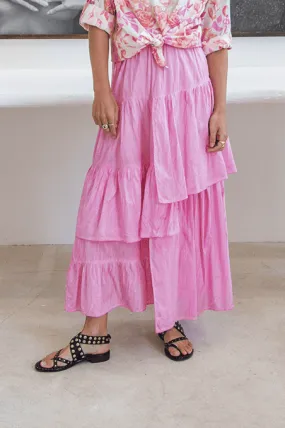 Cara Tiered Ruffle Skirt - Candy Pink
