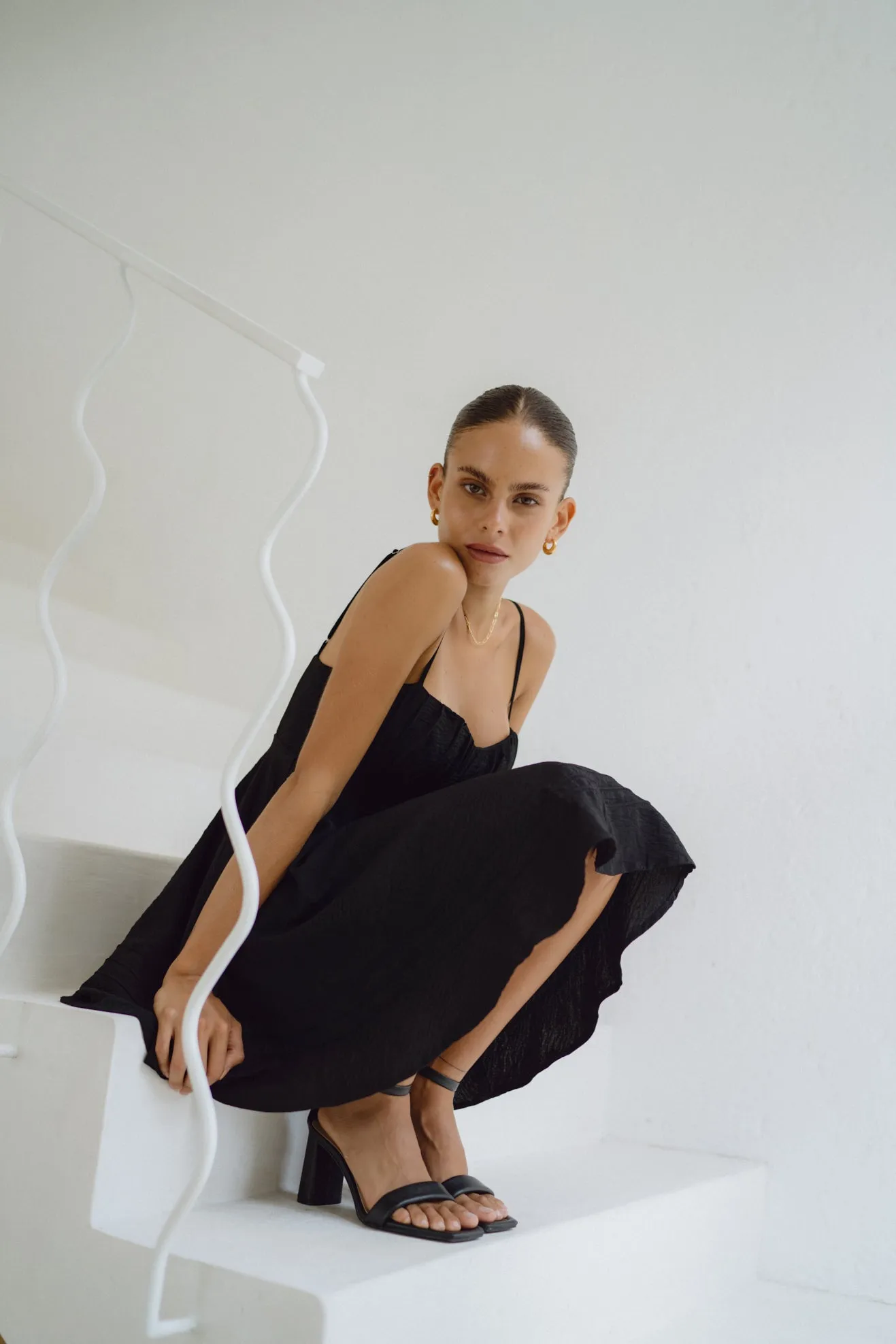 Charli Black Pleated Mini Dress