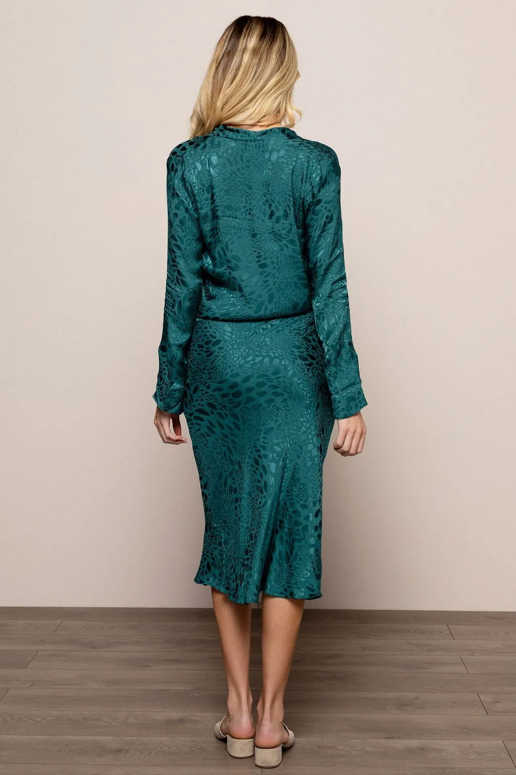 Cheetah Blouse In Forest in Emerald