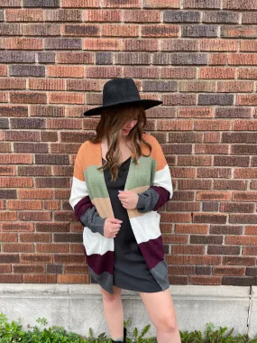 Color Block Oversized Cardigan