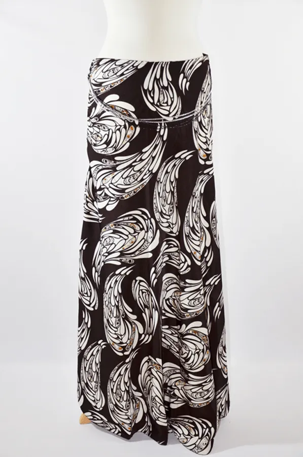 Dark Brown Feather Prints skirt