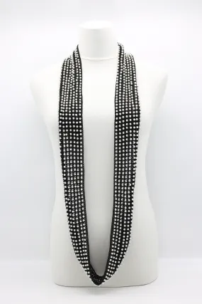 Faux Pearl Infinity Necklace - White
