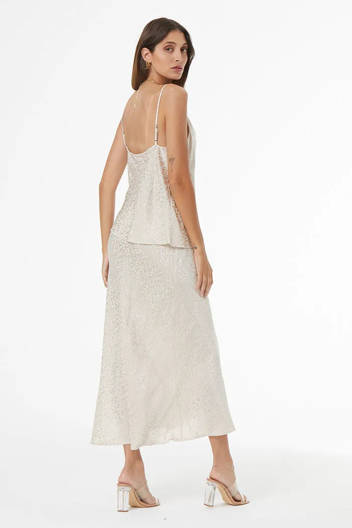 Felicity Cheetah Jacquard Skirt // Sea Salt