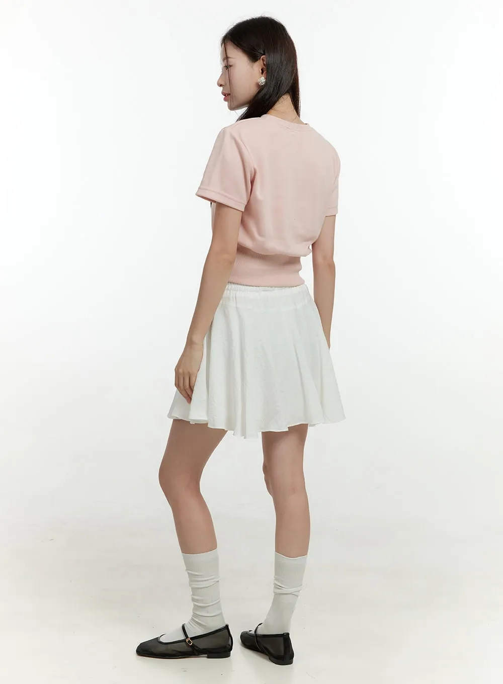 Flare Rayon Mini Skirt OL422