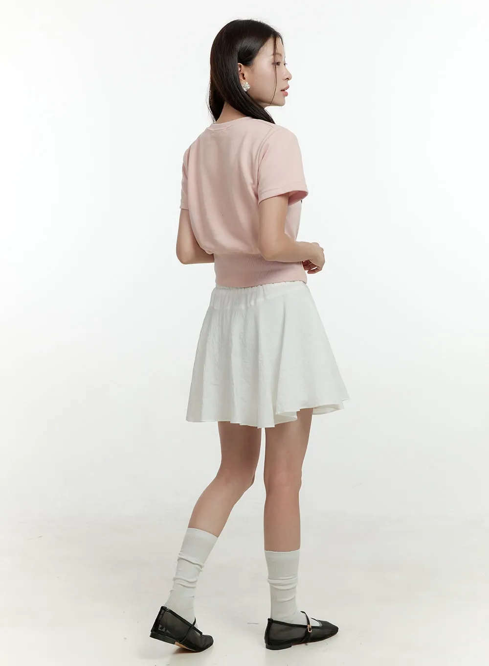 Flare Rayon Mini Skirt OL422