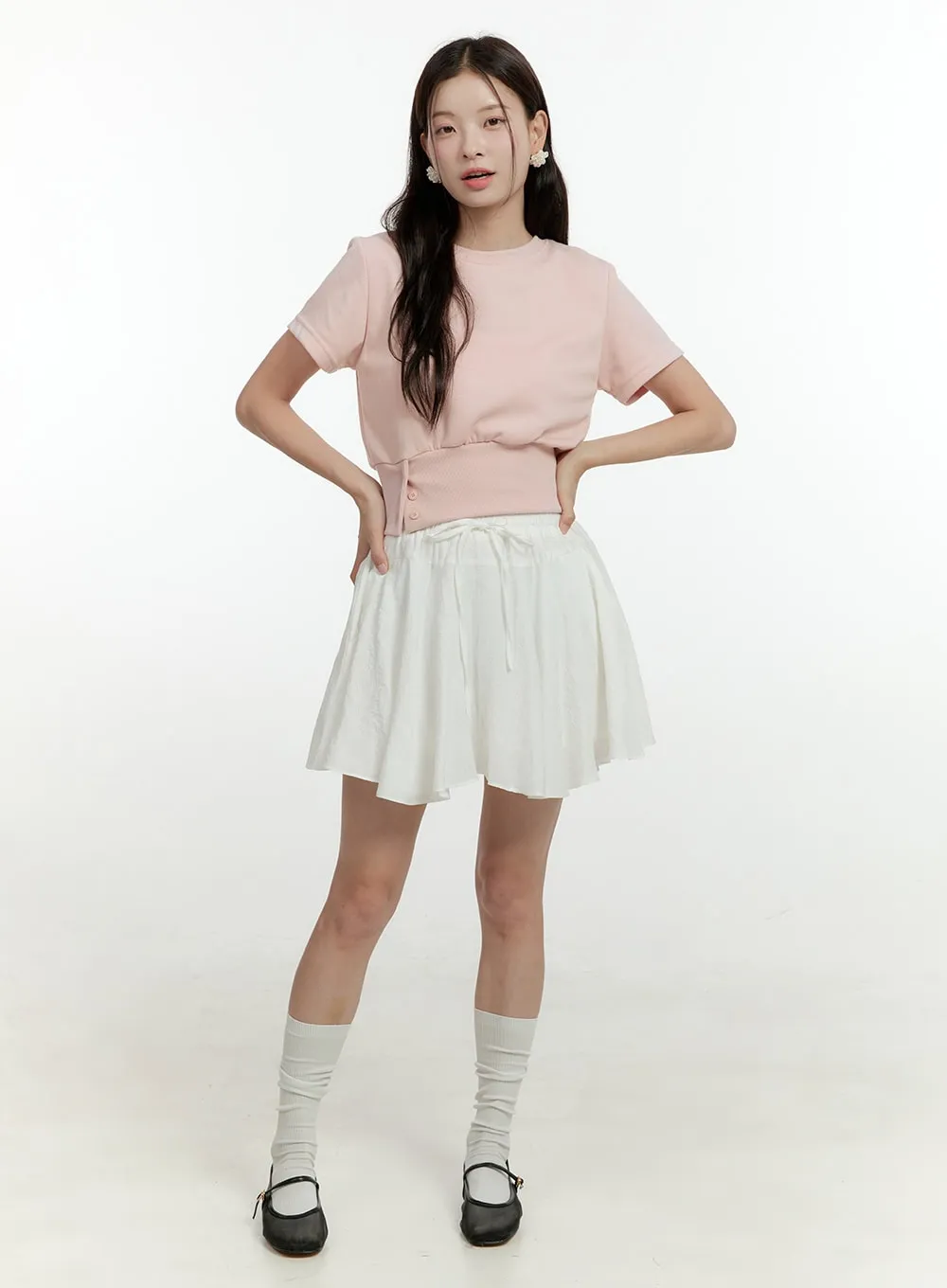 Flare Rayon Mini Skirt OL422