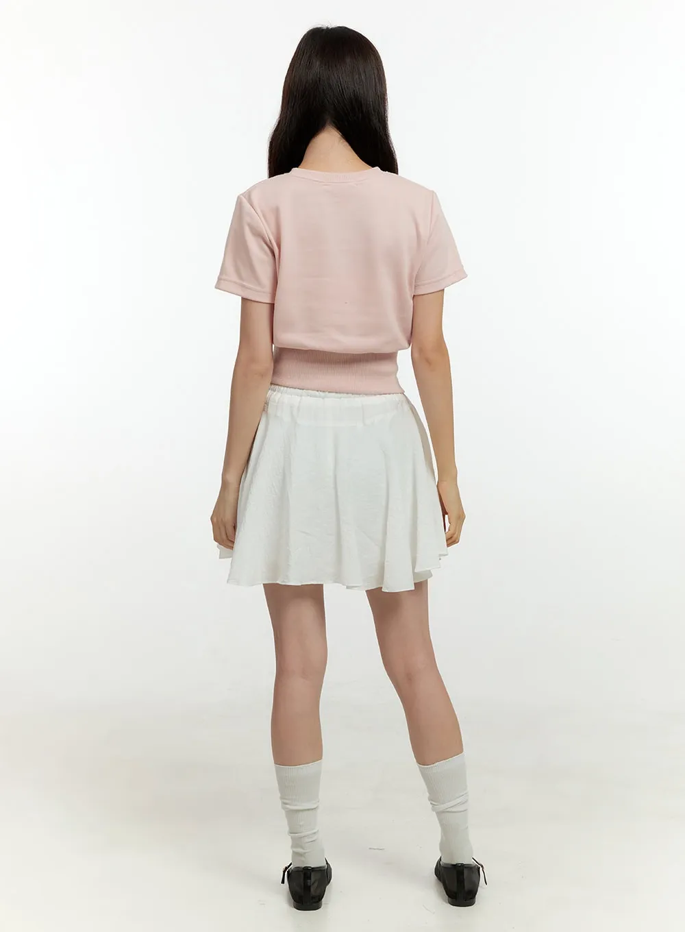 Flare Rayon Mini Skirt OL422