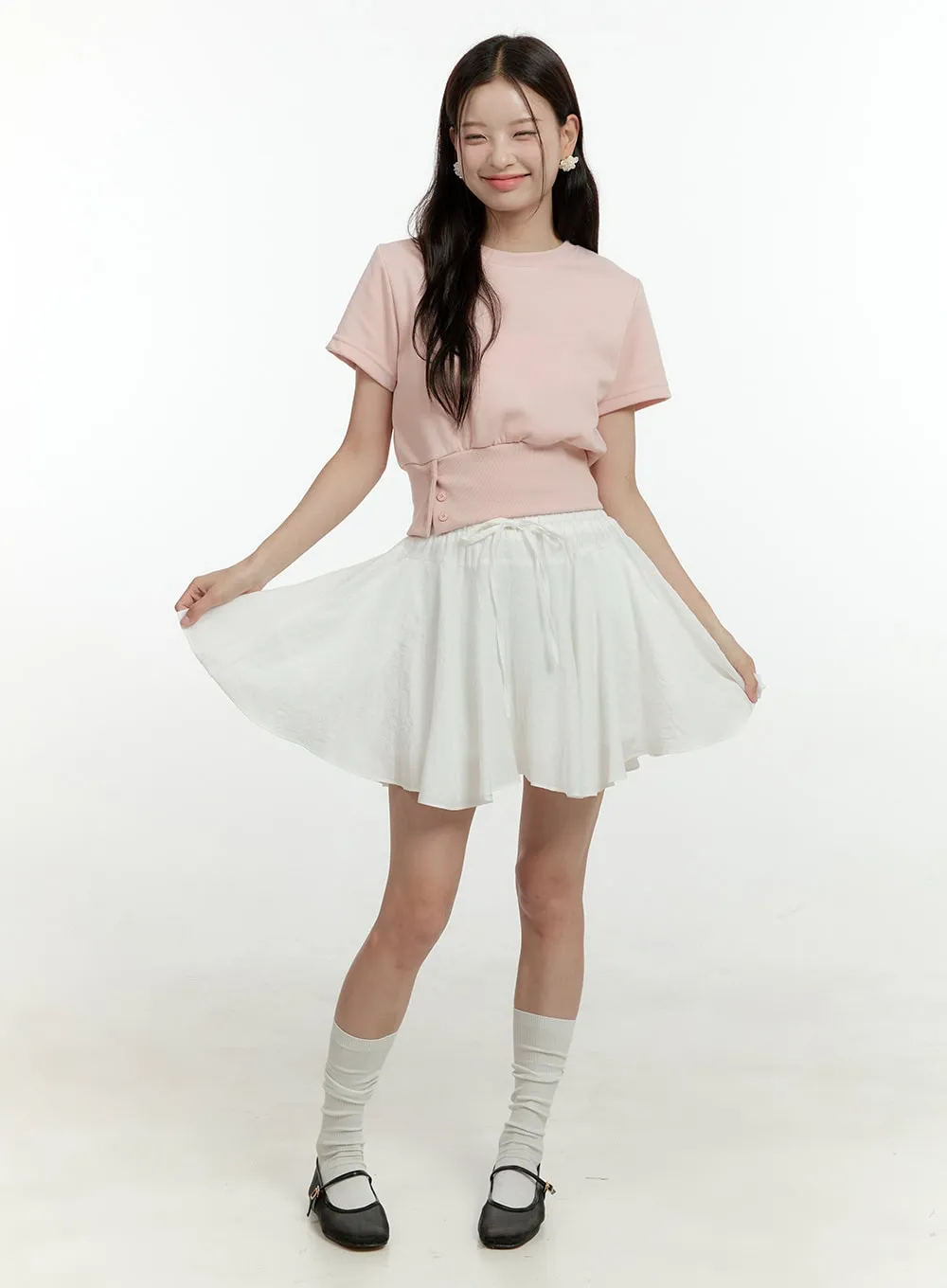 Flare Rayon Mini Skirt OL422