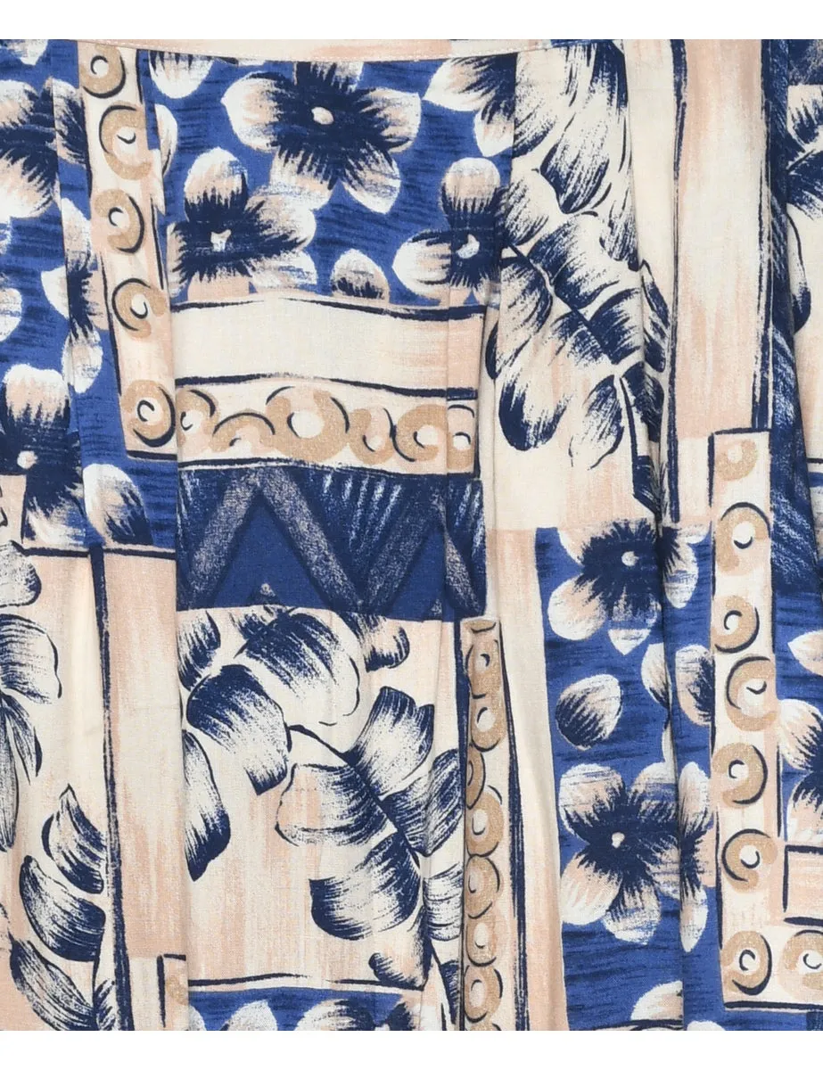 Floral Print Maxi Skirt - L