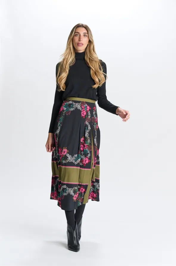 GARDEN PRINTED PLEATED SKIRT