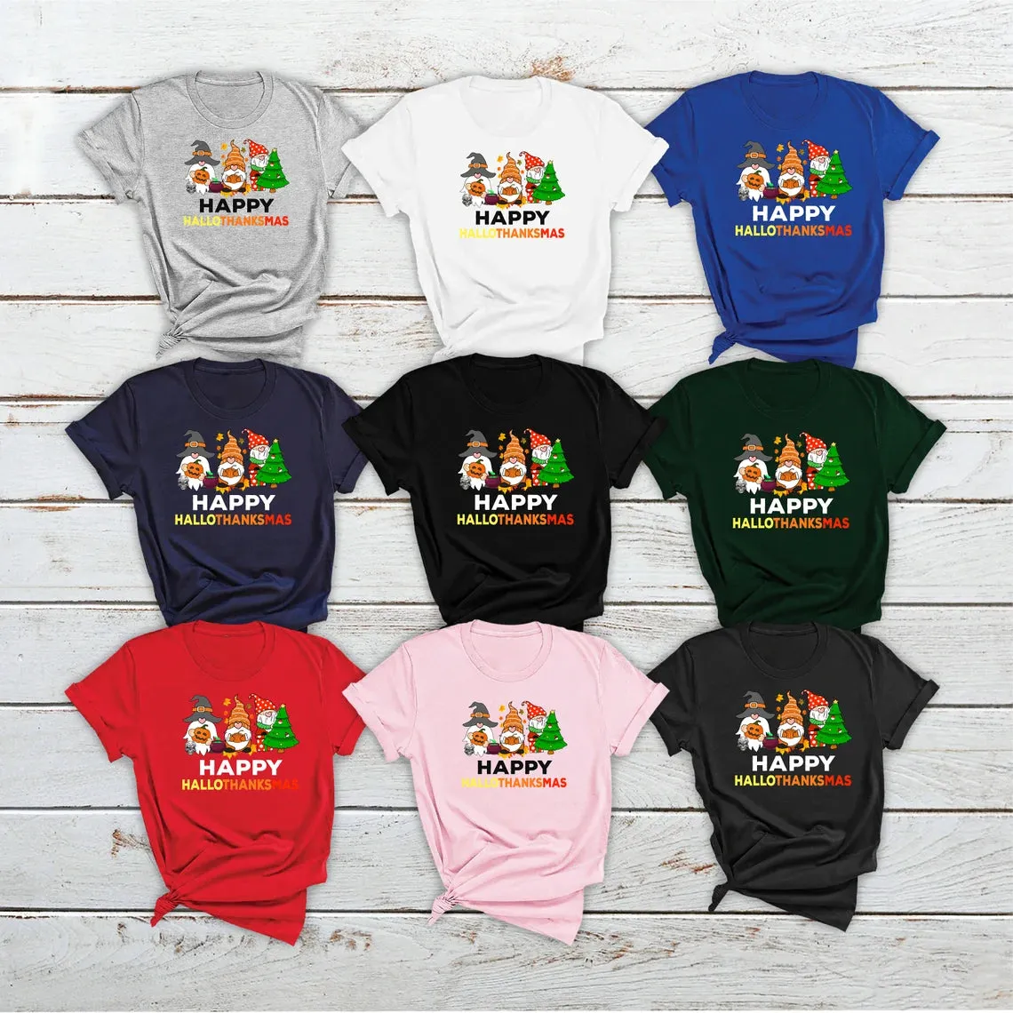Happy Hallothanksmas Gnomes T-Shirt