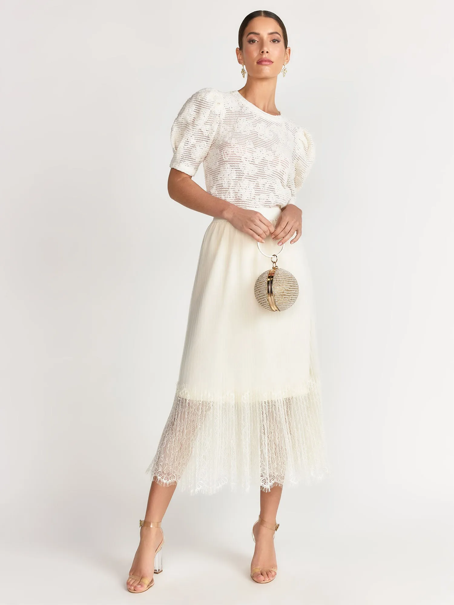 Lena Tulle Pleated Lace Trim Skirt - Brands We Love