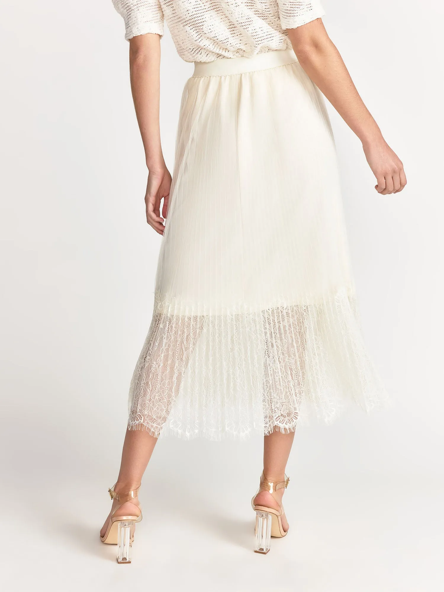 Lena Tulle Pleated Lace Trim Skirt - Brands We Love