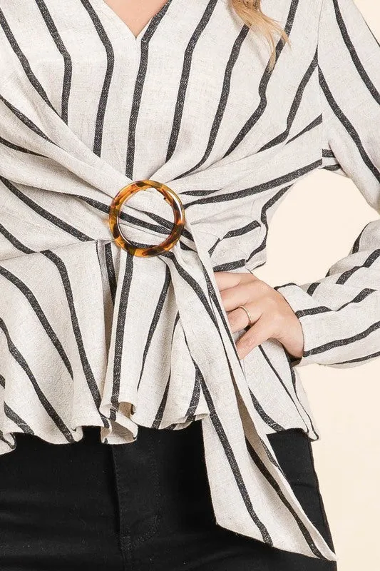 Lumiere Bethany Top - Stripe Natural/Black