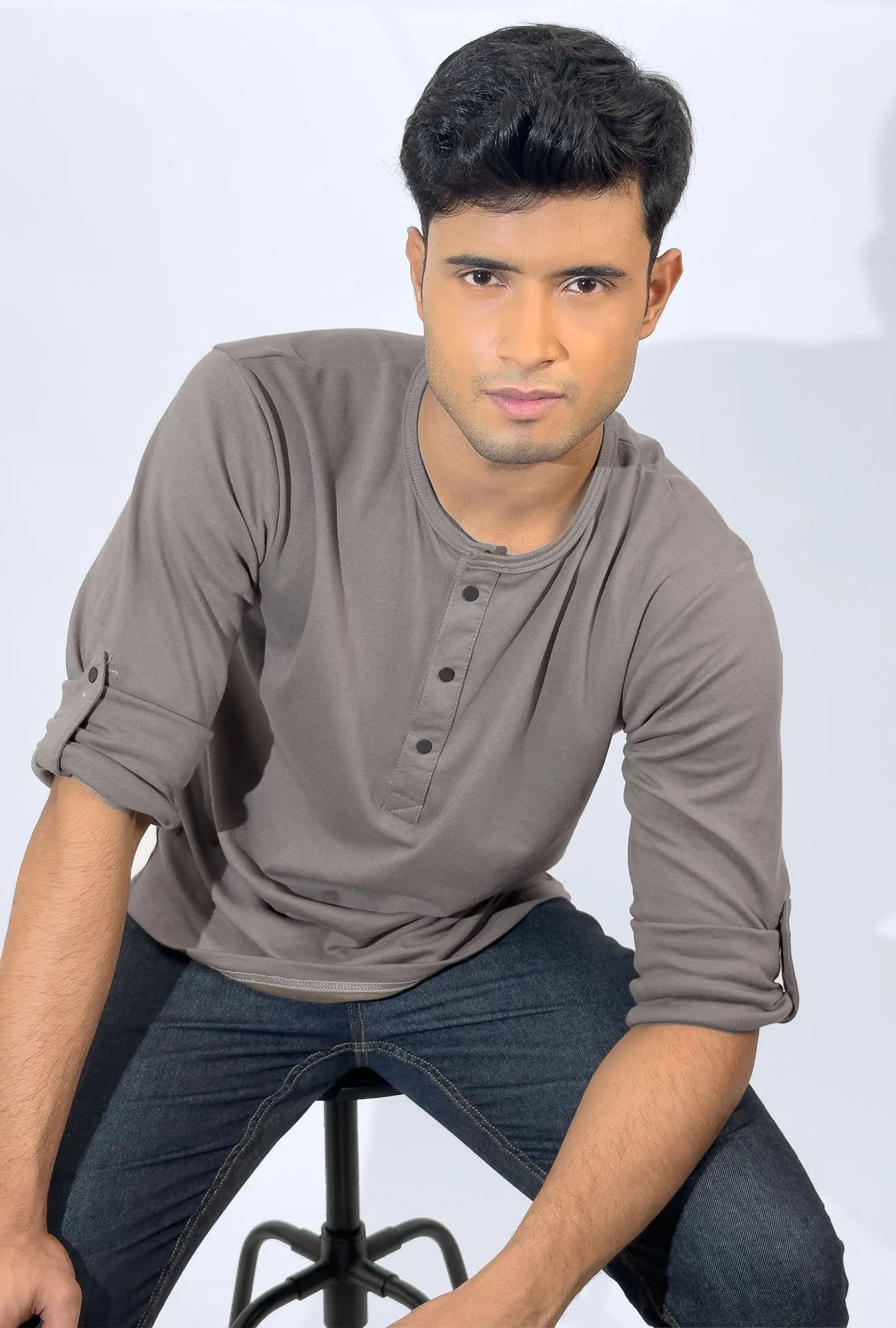 Men's Henley Shirt - Sand Dune