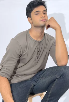 Men's Henley Shirt - Sand Dune
