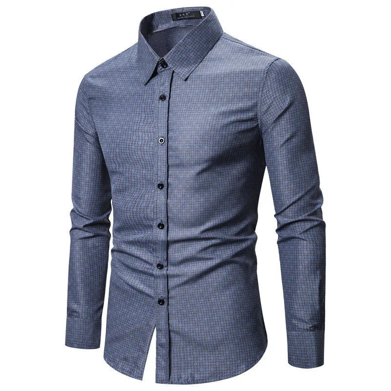 Men's Shirt Beach Plus Fat Floral Long-sleeved Shirt