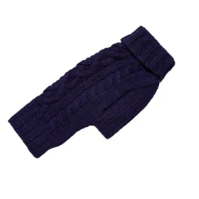 Nantucket Cable Knit Wool Sweater — Navy