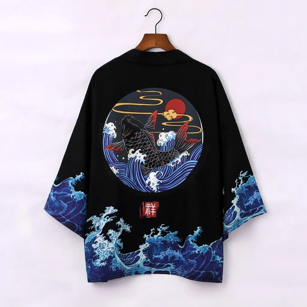 Nsqured Dragon Printed Yukata Kimono Cardigan