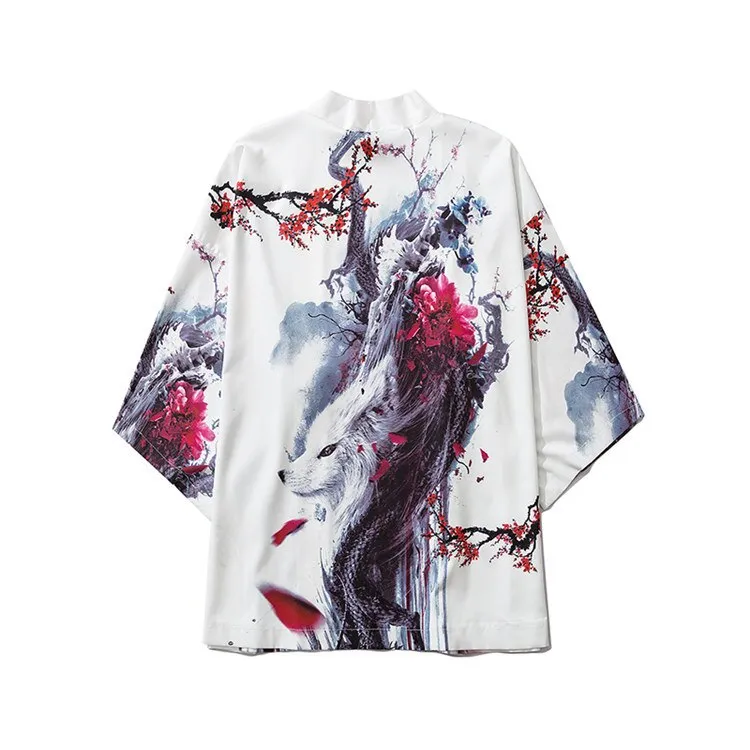 Nsqured Dragon Printed Yukata Kimono Cardigan