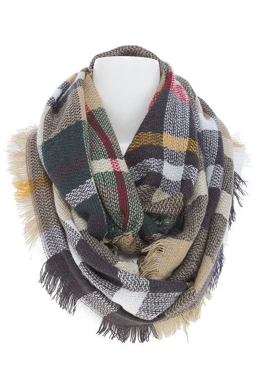 Plaid Infinity Scarf