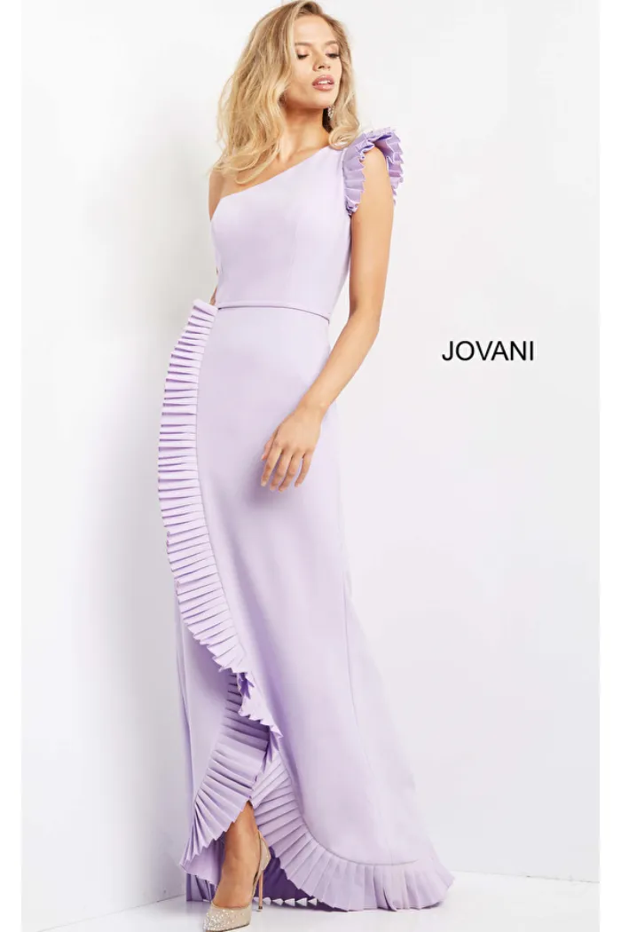 Pleated Hem One Shoulder Dress