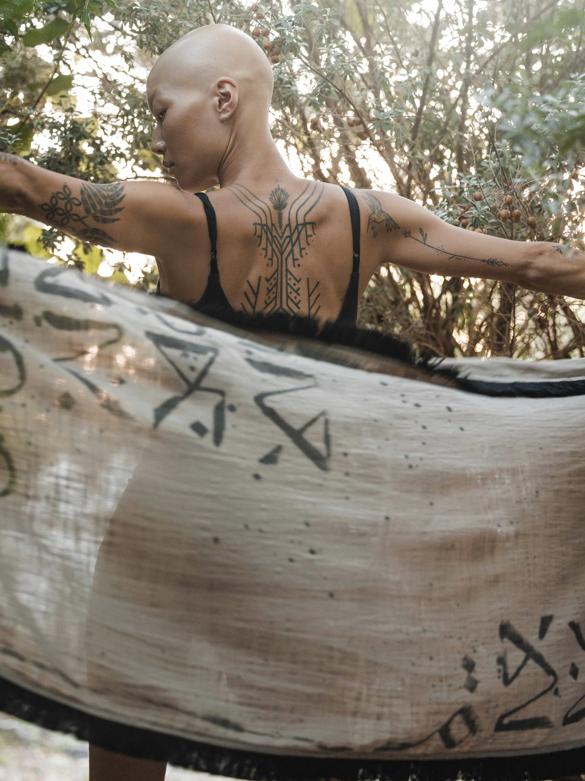 Ros X Macchia Fringed Script Scarf