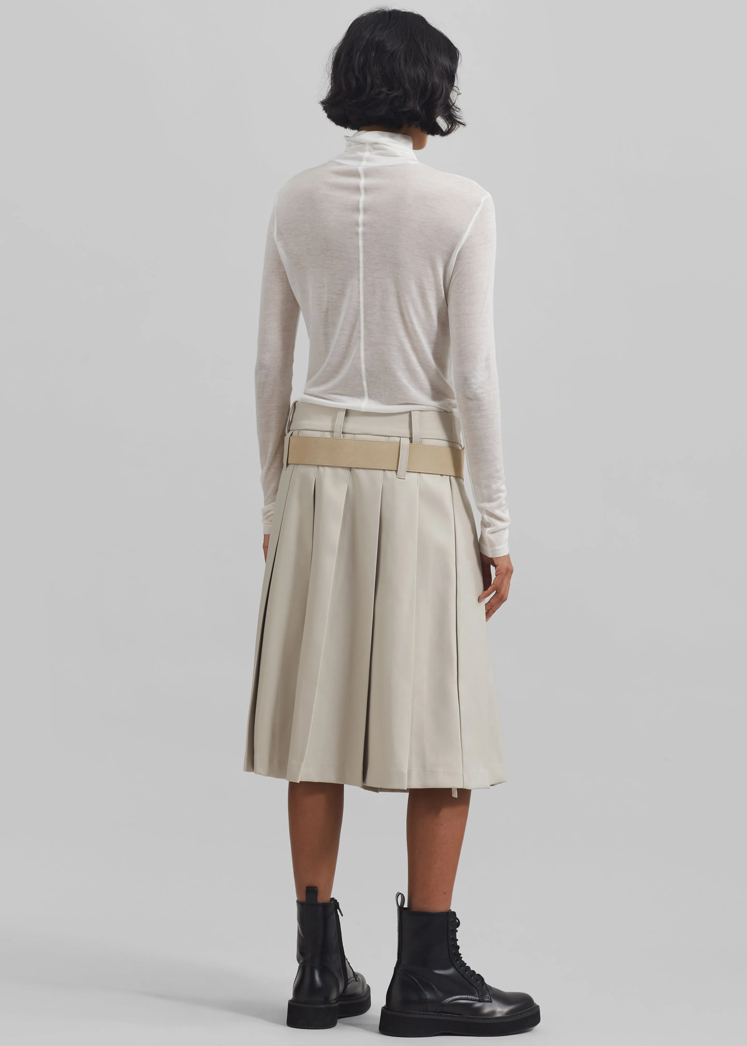 Sarina Pleated Skirt - Beige