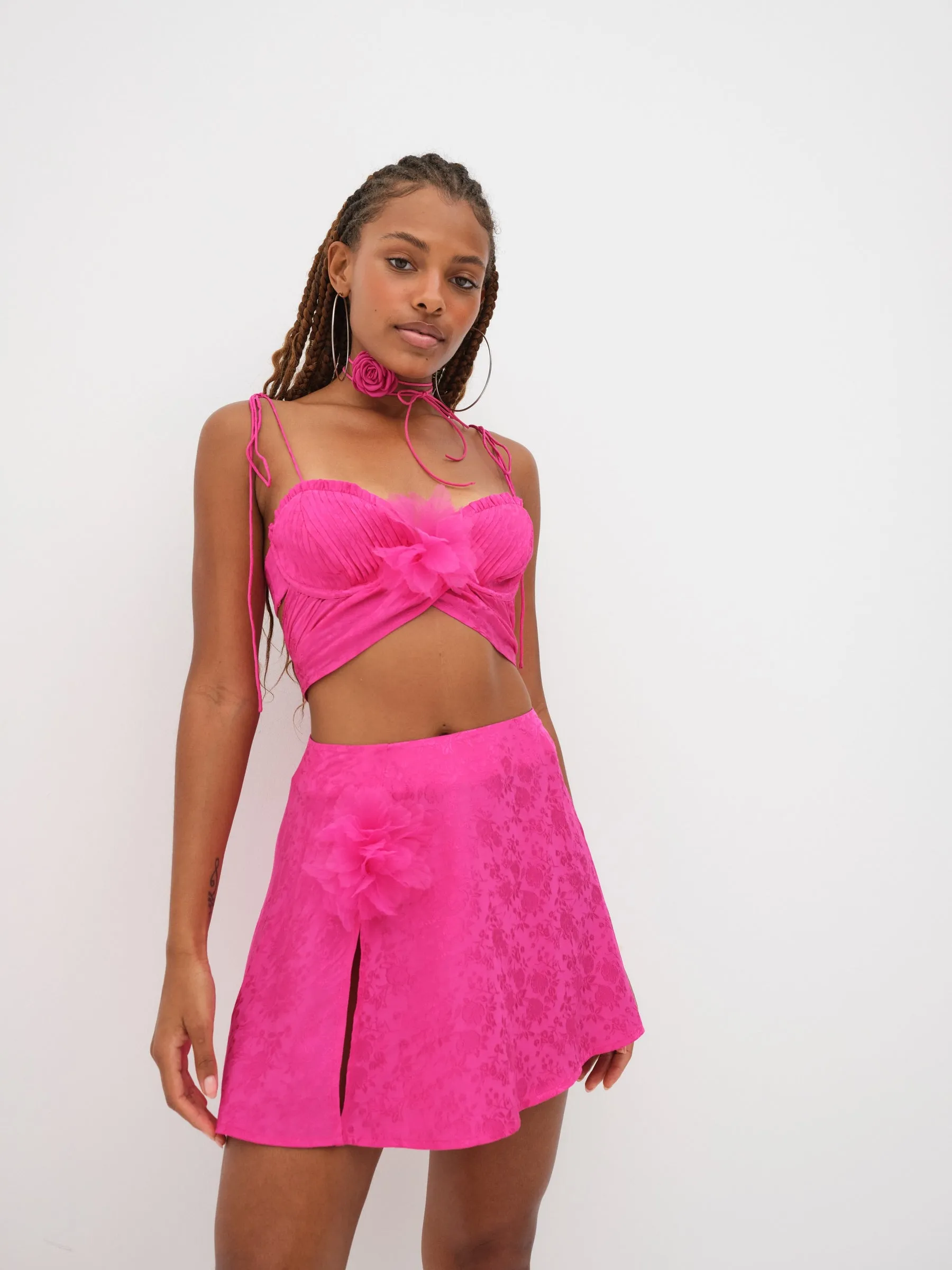 Sasha Pink Pleated Skirt