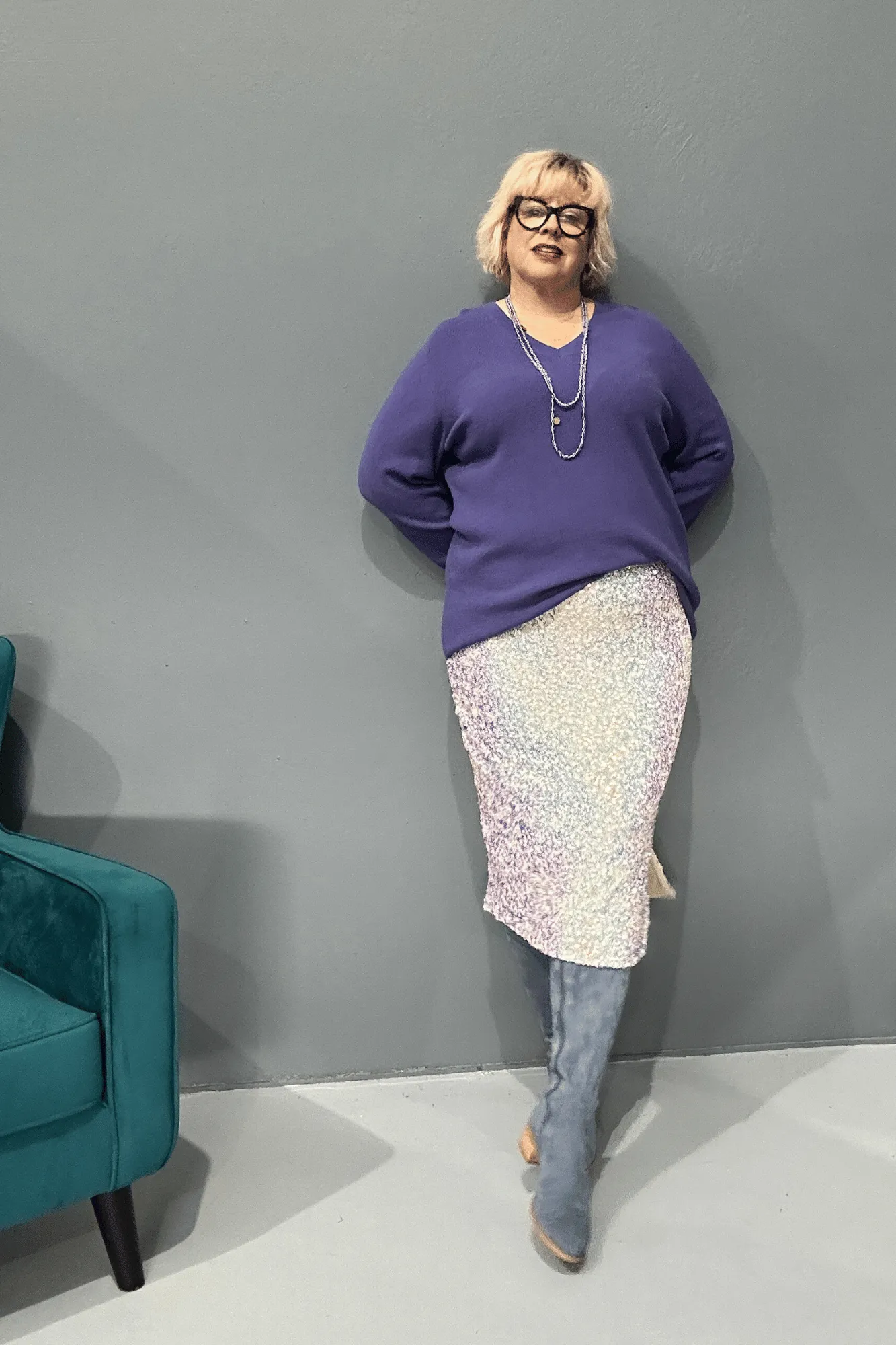 'SCARLET' Sequin Skirt - Iridescent