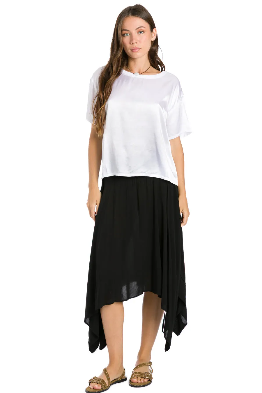 Side Tie Handkerchief Skirt