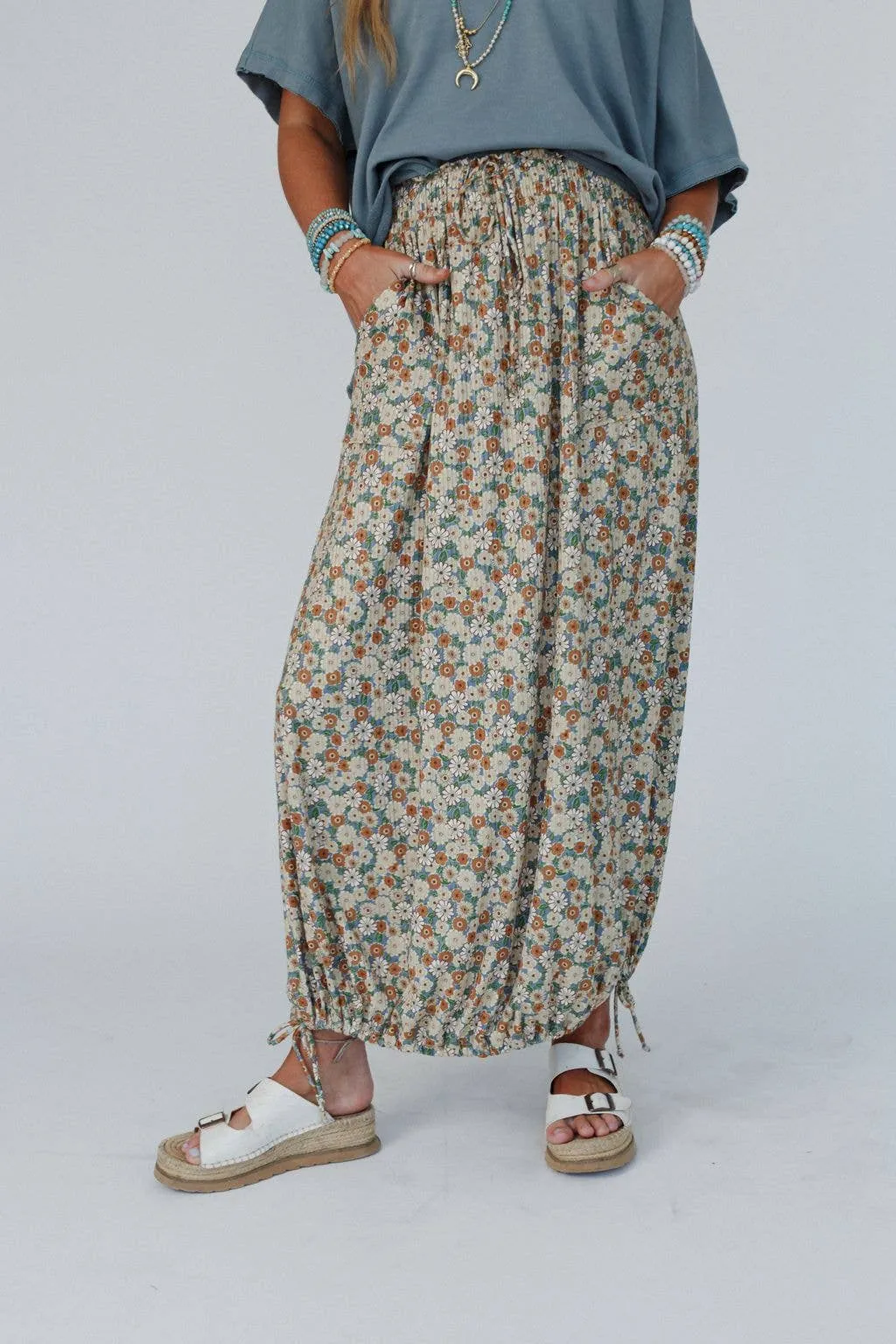 Solstice Song Cinched Skirt - Khaki