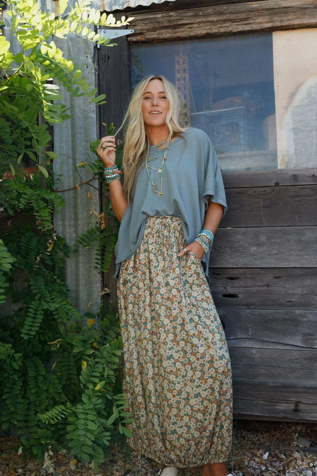 Solstice Song Cinched Skirt - Khaki