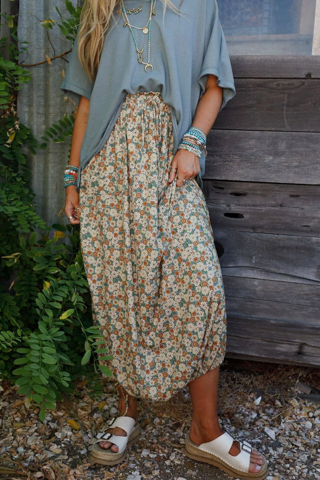 Solstice Song Cinched Skirt - Khaki