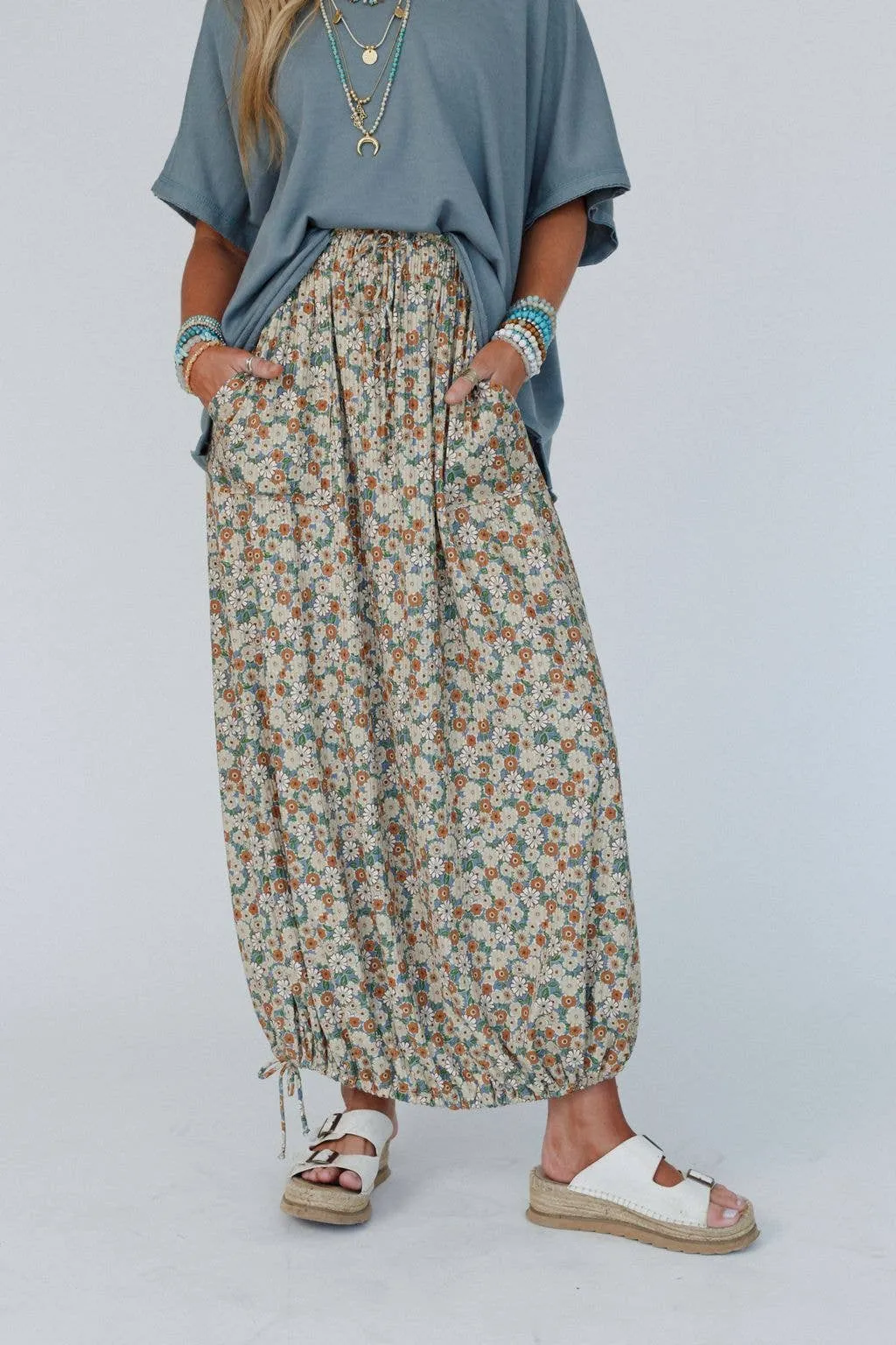 Solstice Song Cinched Skirt - Khaki