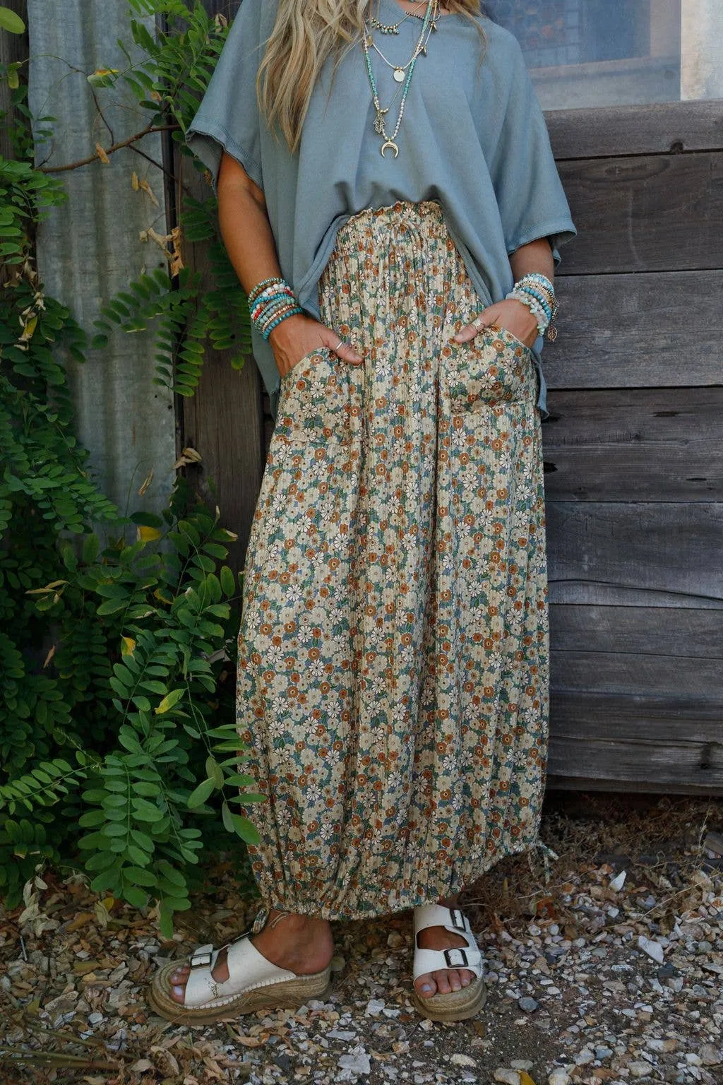 Solstice Song Cinched Skirt - Khaki
