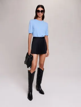 Straight-fit pleated shorts