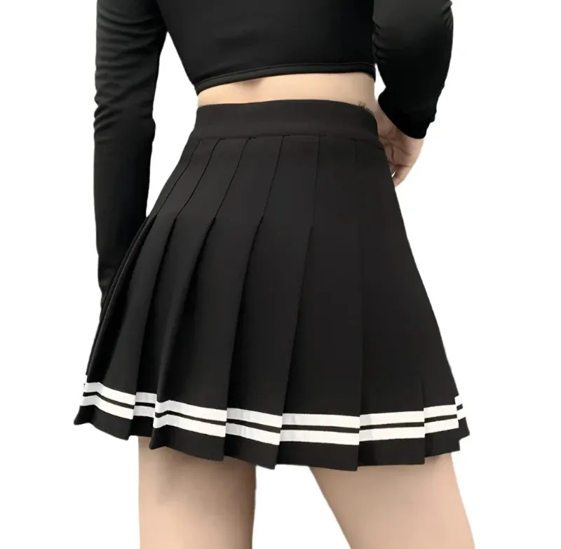 Striped Pleated Skirt