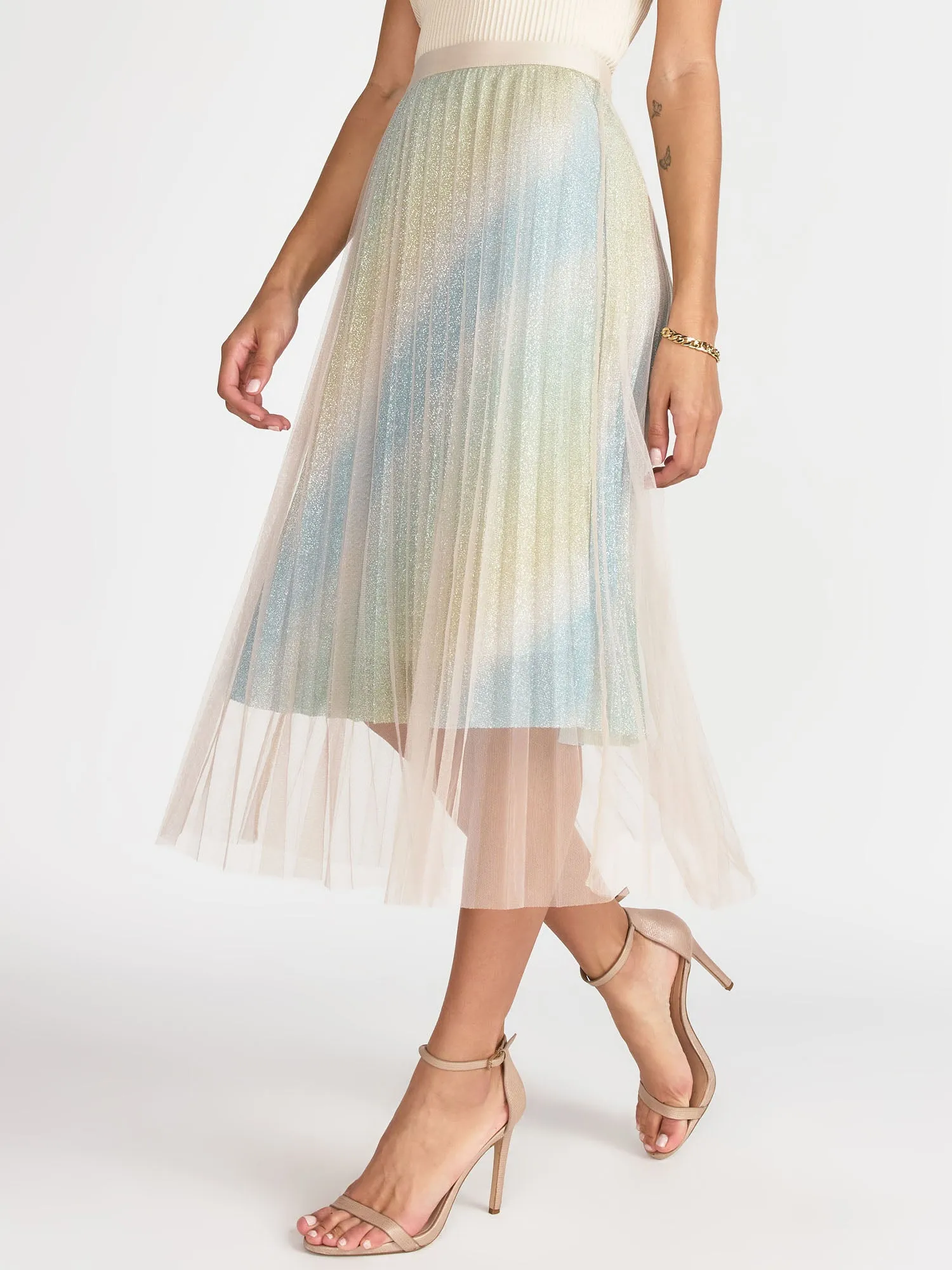 Tulle Pleated Glitter Skirt - Lena