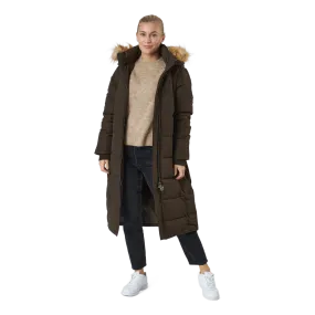 W. Long Slim Padded Parka Brownie Bit